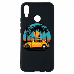 Чехол для Huawei P Smart Plus 2018 Car and sunset - PrintSalon