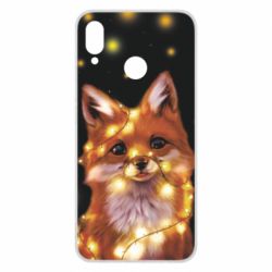 Чохол для Huawei P Smart Plus 2018 Fox And Christmas Lights - PrintSalon