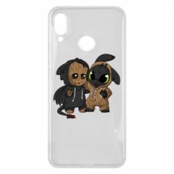 Чехол для Huawei P Smart Plus 2018 Groot And Toothless - PrintSalon