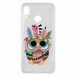Чехол для Huawei P Smart Plus 2018 Little owl with feathers - PrintSalon