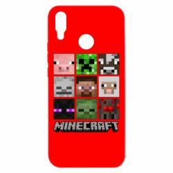 Чохол для Huawei P Smart Plus 2018 Minecraft character heads - PrintSalon