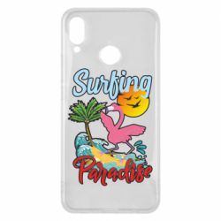 Чехол для Huawei P Smart Plus 2018 Surfing Paradise Flamingo - PrintSalon