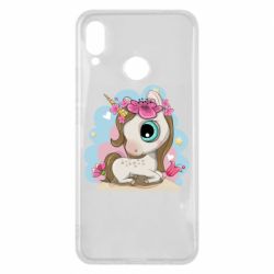 Чехол для Huawei P Smart Plus 2018 Unicorn with flowers - PrintSalon