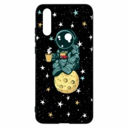 Чохол для Huawei P20 Astronaut and coffee - PrintSalon