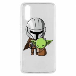 Чехол для Huawei P20 Din Djarin And The Child - PrintSalon