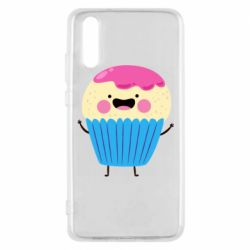 Чехол для Huawei P20 Funny cupcake with smile - PrintSalon