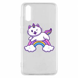 Чехол для Huawei P20 Котик-единорог - PrintSalon