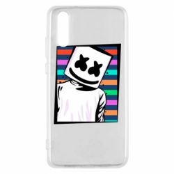 Чехол для Huawei P20 Marshmello Colorful Portrait - PrintSalon