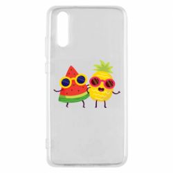 Чехол для Huawei P20 Pineapple with watermelon - PrintSalon