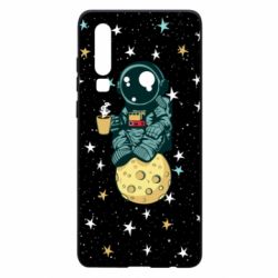 Чохол для Huawei P30 Astronaut and coffee - PrintSalon