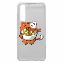 Чехол для Huawei P30 Cat and Ramen - PrintSalon