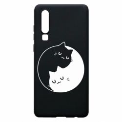 Чехол для Huawei P30 Cute yin yang cats - PrintSalon