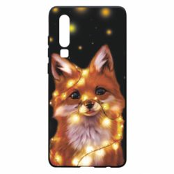 Чохол для Huawei P30 Fox And Christmas Lights - PrintSalon