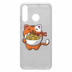 Чехол для Huawei P30 Lite Cat and Ramen - PrintSalon