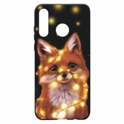Чохол для Huawei P30 Lite Fox And Christmas Lights - PrintSalon