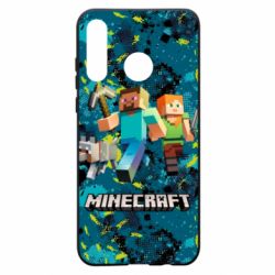 Чохол для Huawei P30 Lite Minecraft Steve Alex And Dog - PrintSalon