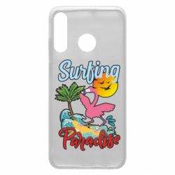Чехол для Huawei P30 Lite Surfing Paradise Flamingo - PrintSalon