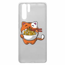 Чехол для Huawei P30 Pro Cat and Ramen - PrintSalon