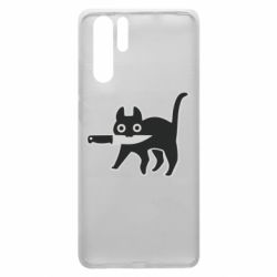 Чехол для Huawei P30 Pro Cat with a knife - PrintSalon