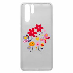 Чехол для Huawei P30 Pro Flowers and Butterflies - PrintSalon