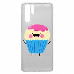 Чехол для Huawei P30 Pro Funny cupcake with smile - PrintSalon