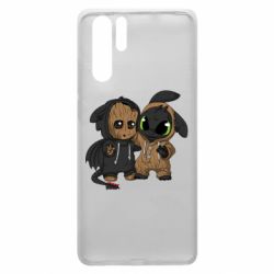 Чехол для Huawei P30 Pro Groot And Toothless - PrintSalon