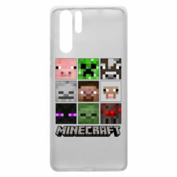 Чохол для Huawei P30 Pro Minecraft character heads - PrintSalon
