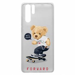 Чехол для Huawei P30 Pro Мишка тедди на скейте-PrintSalon Чехол для Huawei P30 Pro Мишка тедди на скейте