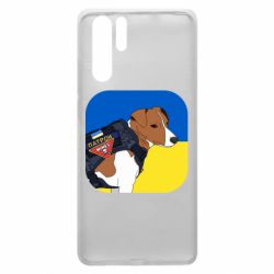 Чехол для Huawei P30 Pro Патрон на фоне флага - PrintSalon