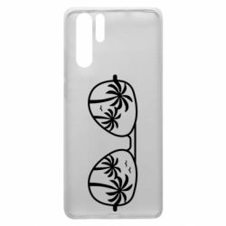 Чехол для Huawei P30 Pro Sunglasses And Palm Trees - PrintSalon