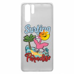 Чехол для Huawei P30 Pro Surfing Paradise Flamingo - PrintSalon
