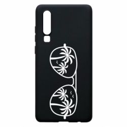 Чехол для Huawei P30 Sunglasses And Palm Trees - PrintSalon