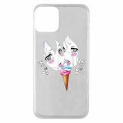 Чехол для iPhone 11 Ahegao girl eating ice cream - PrintSalon