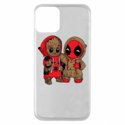 Чехол для iPhone 11 Baby Groot And Deadpool - PrintSalon