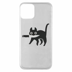 Чехол для iPhone 11 Cat with a knife - PrintSalon