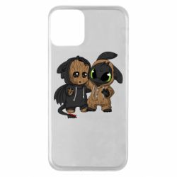 Чехол для iPhone 11 Groot And Toothless - PrintSalon