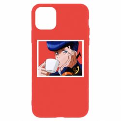 Чехол для iPhone 11 Higashikata Josuke drinking tea - PrintSalon