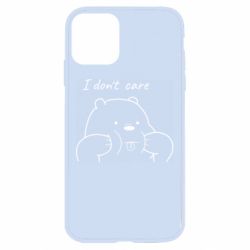 Чехол для iPhone 11 I don't care white - PrintSalon
