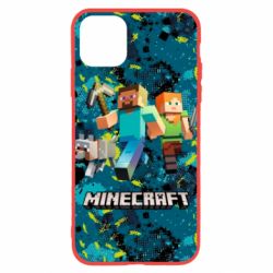 Чохол для iPhone 11 Minecraft Steve Alex And Dog - PrintSalon