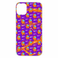 Чехол для iPhone 11 Pro Among Us and grunge background - PrintSalon