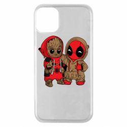 Чехол для iPhone 11 Pro Baby Groot And Deadpool - PrintSalon