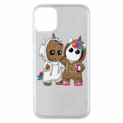 Чехол для iPhone 11 Pro Baby Groot And Unicorn - PrintSalon