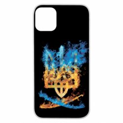 Чохол для iPhone 11 Pro Герб Украины в желто - голубом огнем - PrintSalon