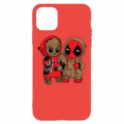 Чехол для iPhone 11 Pro Max Baby Groot And Deadpool - PrintSalon