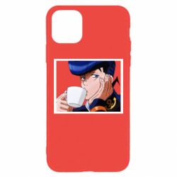 Чехол для iPhone 11 Pro Max Higashikata Josuke drinking tea - PrintSalon