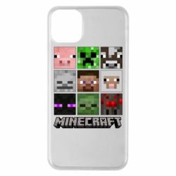 Чохол для iPhone 11 Pro Max Minecraft character heads - PrintSalon
