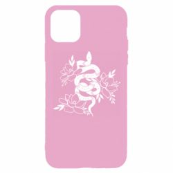 Чехол для iPhone 11 Pro Max Snake with flowers - PrintSalon