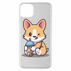 Чехол для iPhone 11 Pro Max Собачька пьет боба ти - PrintSalon
