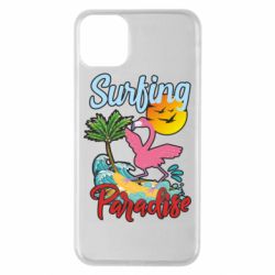 Чехол для iPhone 11 Pro Max Surfing Paradise Flamingo - PrintSalon