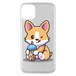 Чохол для iPhone 11 Pro Песик п'є боба ти